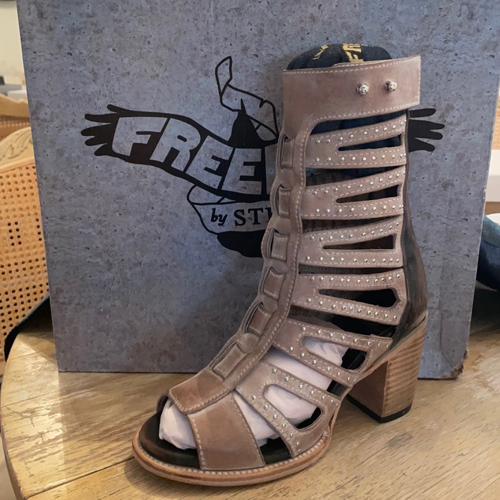 Freebird Leather Heeled Strappy Sandal